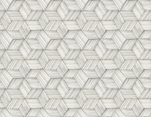 Intertwined Grey Grey Geometric Wallpaper by Kenneth James