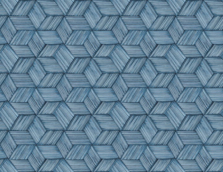 Intertwined Dark Green Green Geometric Wallpaper by Kenneth James Palm Springs Covers about 60.8 square feet 27-in by 27-ft long roll Unpasted 6.96 - Fabric Carolina -
