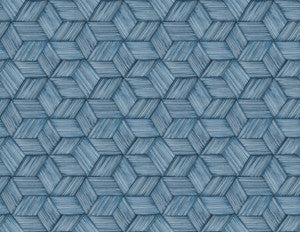Intertwined Dark Green Green Geometric Wallpaper by Kenneth James
