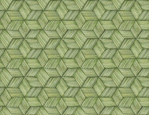 Intertwined Green Geometric Wallpaper by Kenneth James