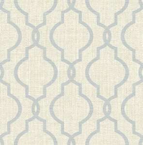 Geometric Grey Quatrefoil Wallpaper by Kenneth James