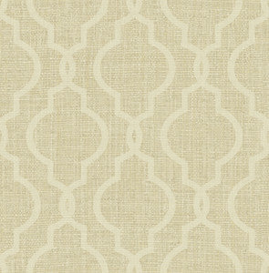 Geometric Gold Quatrefoil Wallpaper by Kenneth James