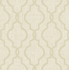 Geometric Taupe Quatrefoil Wallpaper by Kenneth James