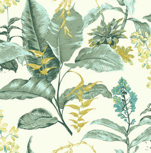 Maui Green Green Botanical Wallpaper by Kenneth James