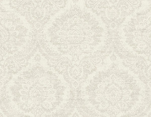 Kauai Beige Damask Wallpaper by Kenneth James