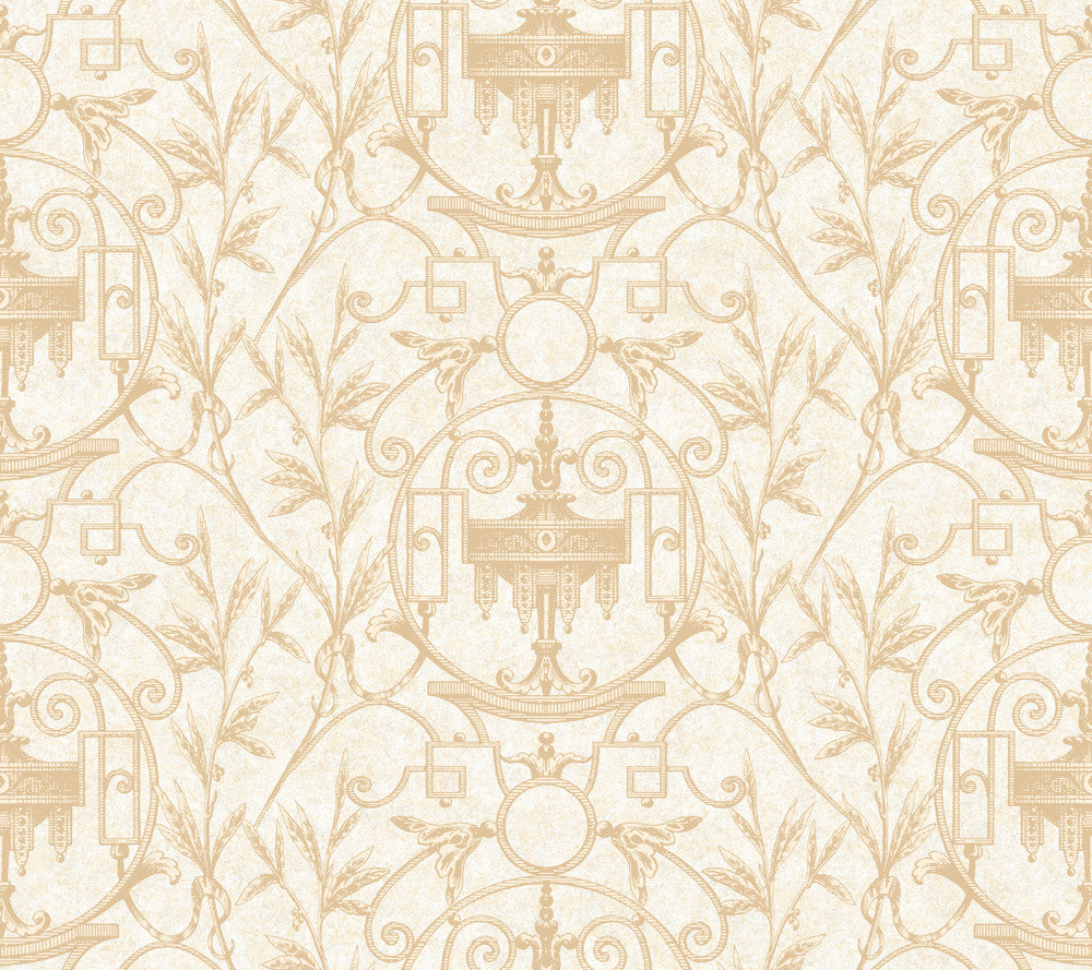 Off White Simonkee Wallpaper by Patty Madden Passion Covers about 60.8 square feet 27-in by 27-ft long roll Prepasted 24 - Fabric Carolina -