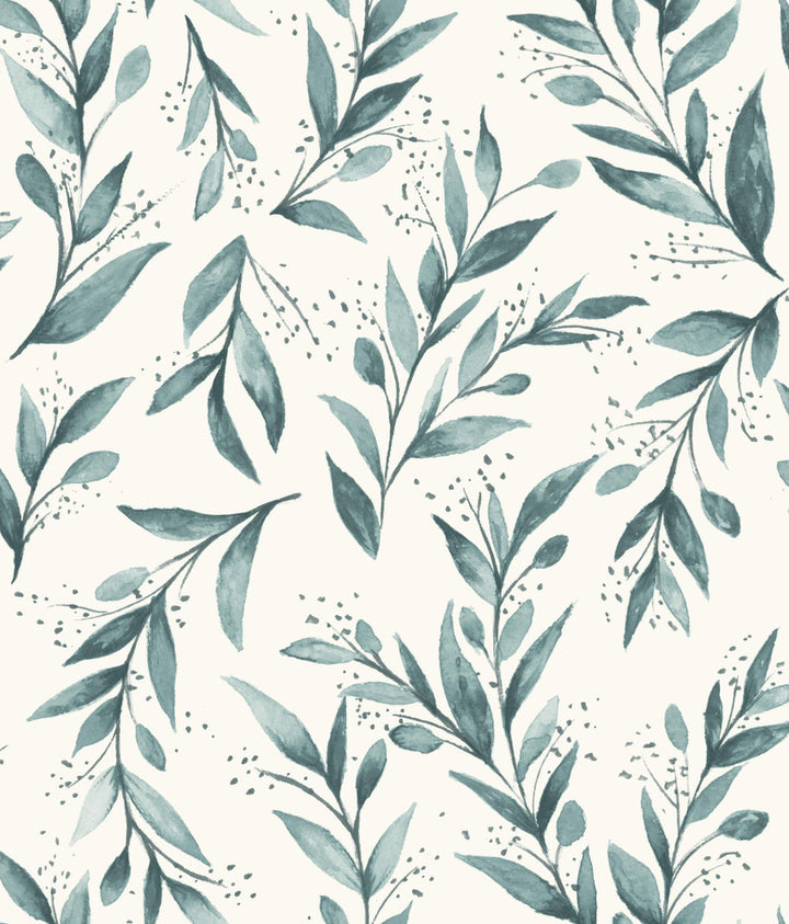 Magnolia Home Olive Branch Teal Peel & Stick Wallpaper by Magnolia Home York Premium Peel + Stick Magnolia Covers about 34.2 square feet 20.5-in by 20-ft long roll Peel & Stick 24 - Fabric Carolina -
