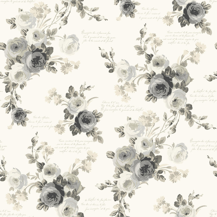 Magnolia Home Heirloom Rose Grey & White Peel & Stick Wallpaper by Magnolia Home York Premium Peel + Stick Magnolia Covers about 34.2 square feet 20.5-in by 20-ft long roll Peel & Stick 20.5 - Fabric Carolina -