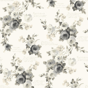 Magnolia Home Heirloom Rose Grey & White Peel & Stick Wallpaper by Magnolia Home