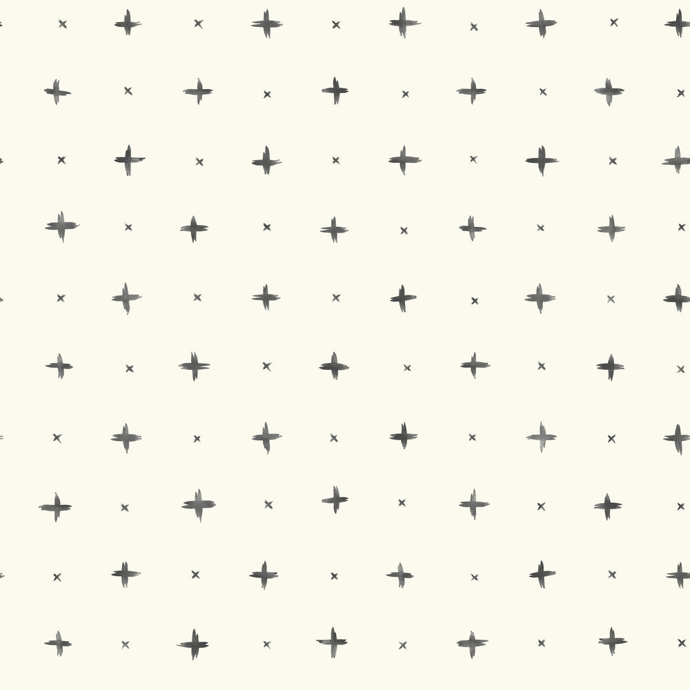 Magnolia Home Cross Stitch Black Peel & Stick Wallpaper by Magnolia Home York Premium Peel + Stick Magnolia Covers about 34.2 square feet 20.5-in by 20-ft long roll Peel & Stick 20.5 - Fabric Carolina -