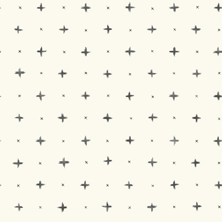 Magnolia Home Cross Stitch Black Peel & Stick Wallpaper by Magnolia Home York Premium Peel + Stick Magnolia Covers about 34.2 square feet 20.5-in by 20-ft long roll Peel & Stick 20.5 - Fabric Carolina -