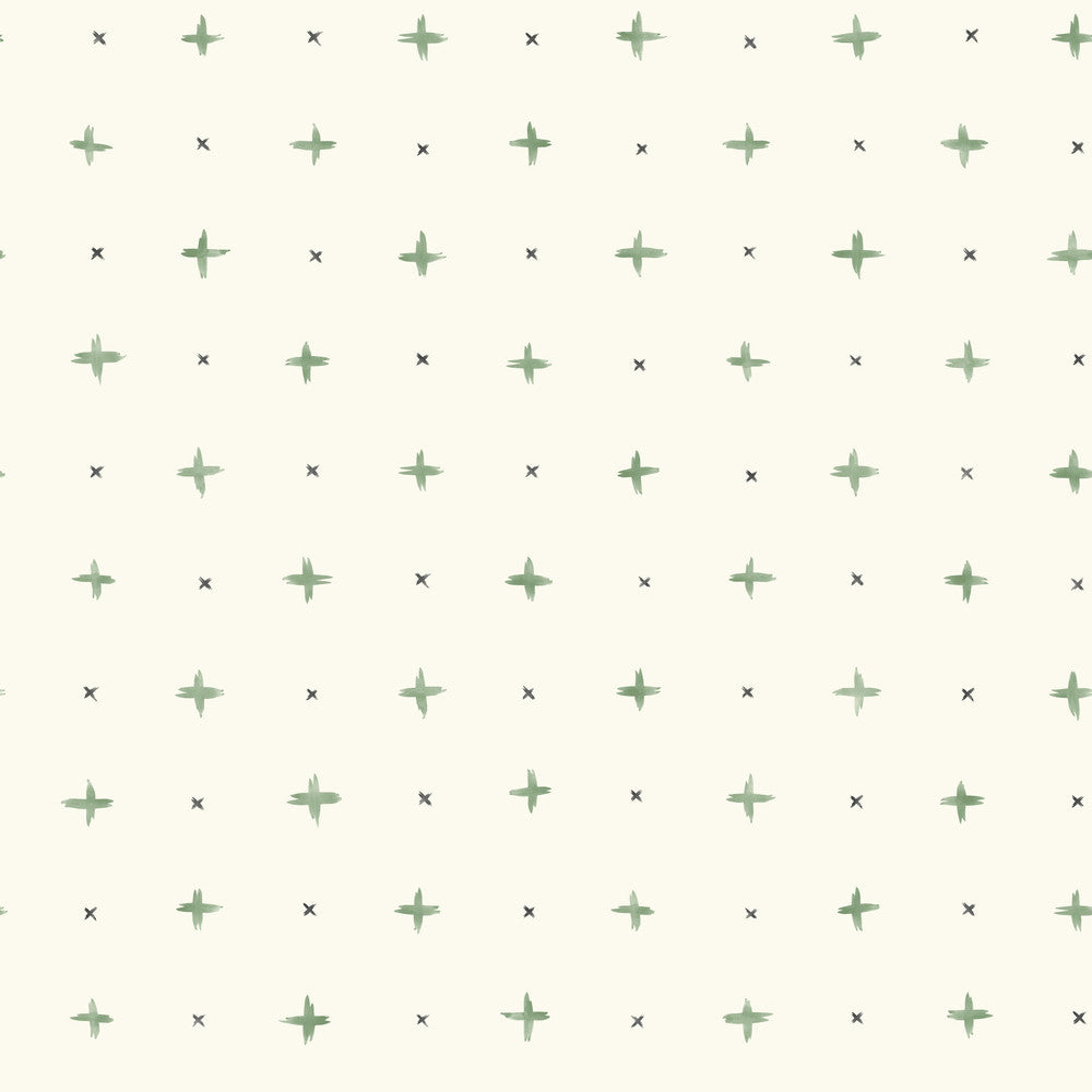 Magnolia Home Cross Stitch Green Peel & Stick Wallpaper by Magnolia Home York Premium Peel + Stick Magnolia Covers about 34.2 square feet 20.5-in by 20-ft long roll Peel & Stick 20.5 - Fabric Carolina -