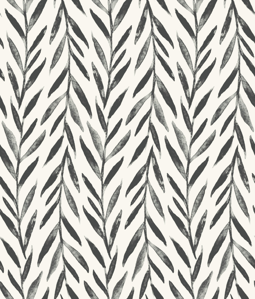 Magnolia Home Willow Black Peel & Stick Wallpaper by Magnolia Home York Premium Peel + Stick Magnolia Covers about 34.2 square feet 20.5-in by 20-ft long roll Peel & Stick 24 - Fabric Carolina -