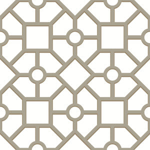 Hedgerow Trellis Taupe & Gold Peel & Stick Wallpaper by York Wallcoverings