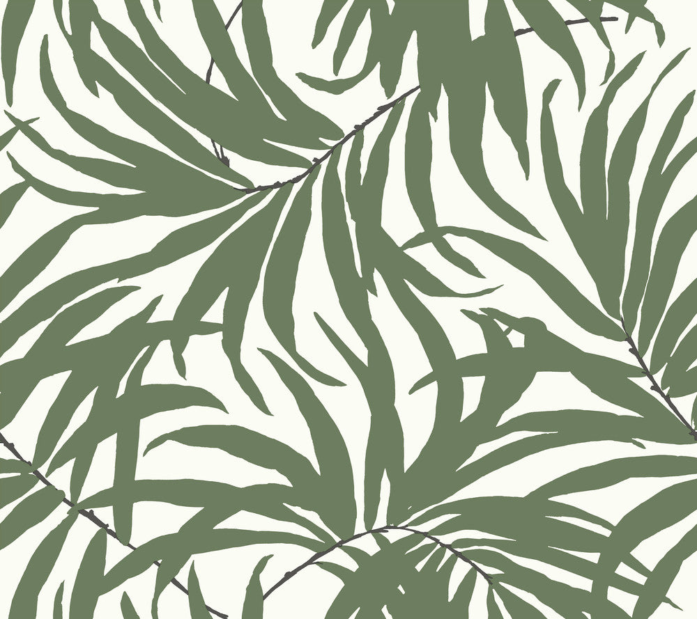 Bali Leaves Green Peel & Stick Wallpaper by York Wallcoverings York Premium Peel + Stick Covers about 45 square feet 27-in by 20-ft long roll Peel & Stick 25.25 - Fabric Carolina -