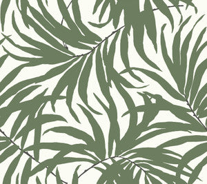 Bali Leaves Green Peel & Stick Wallpaper by York Wallcoverings