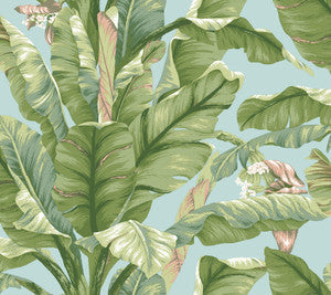 Banana Leaf Blue & Green Peel & Stick Wallpaper by York Wallcoverings