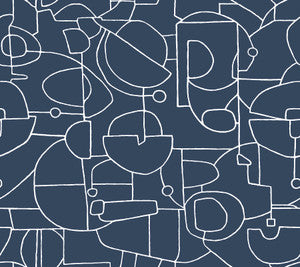 Robotics Navy Peel & Stick Wallpaper by York Wallcoverings