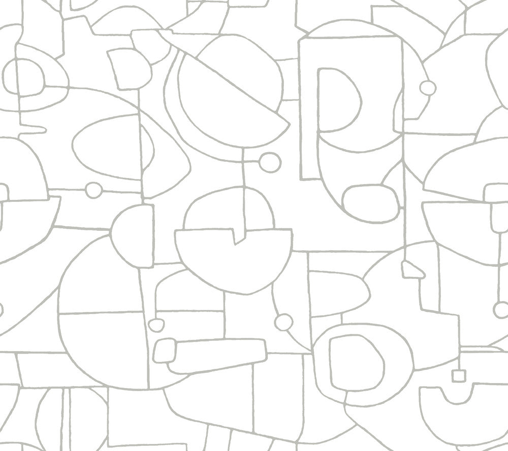 Robotics Grey Peel & Stick Wallpaper by York Wallcoverings York Premium Peel + Stick Covers about 45 square feet 27-in by 20-ft long roll Peel & Stick 24 - Fabric Carolina -
