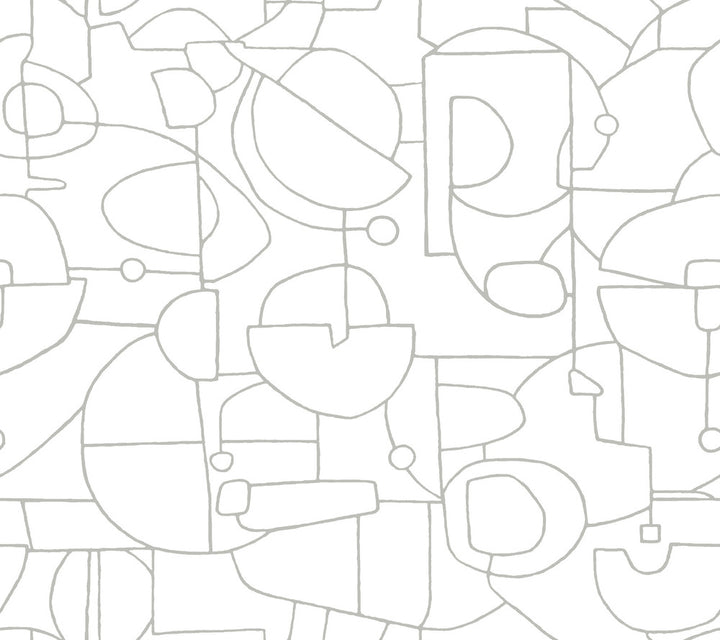 Robotics Grey Peel & Stick Wallpaper by York Wallcoverings York Premium Peel + Stick Covers about 45 square feet 27-in by 20-ft long roll Peel & Stick 24 - Fabric Carolina -