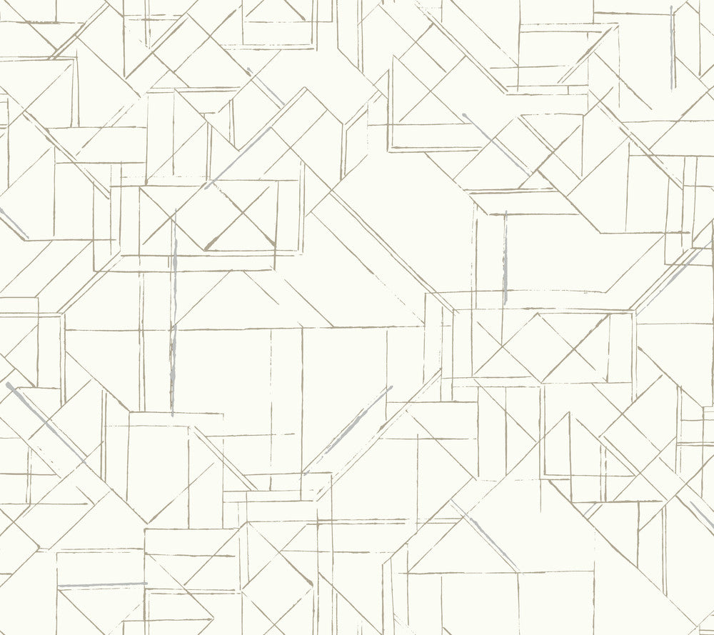 Prism Schematics Grey Peel & Stick Wallpaper by York Wallcoverings York Premium Peel + Stick Covers about 45 square feet 27-in by 20-ft long roll Peel & Stick 24 - Fabric Carolina -