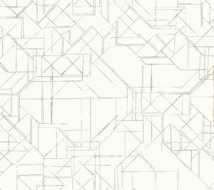 Prism Schematics Grey Peel & Stick Wallpaper by York Wallcoverings