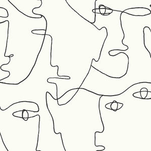 Pablo Portraits Black Peel & Stick Wallpaper by York Wallcoverings