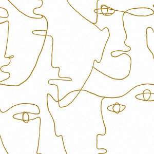 Pablo Portraits Gold Metallic Peel & Stick Wallpaper by York Wallcoverings