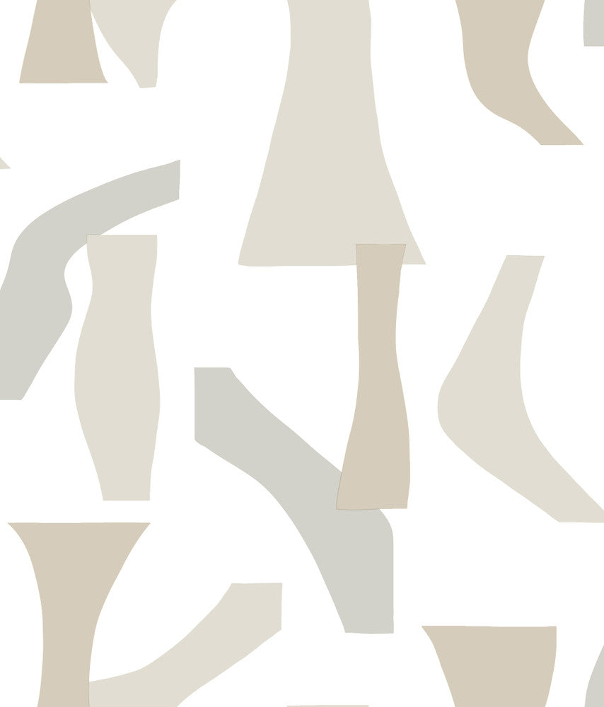 Modernist Neutral Peel & Stick Wallpaper by York Wallcoverings York Premium Peel + Stick Covers about 34.2 square feet 20.5-in by 20-ft long roll Peel & Stick 24 - Fabric Carolina -