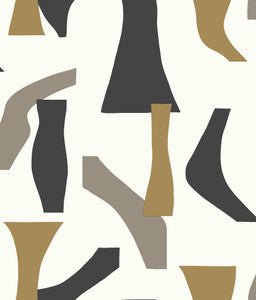 Modernist Black & Gold Peel & Stick Wallpaper by York Wallcoverings