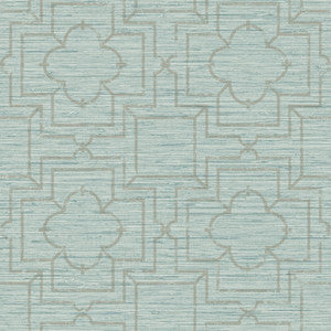 Quatrefoil Trellis Blue Peel & Stick Wallpaper by York Wallcoverings