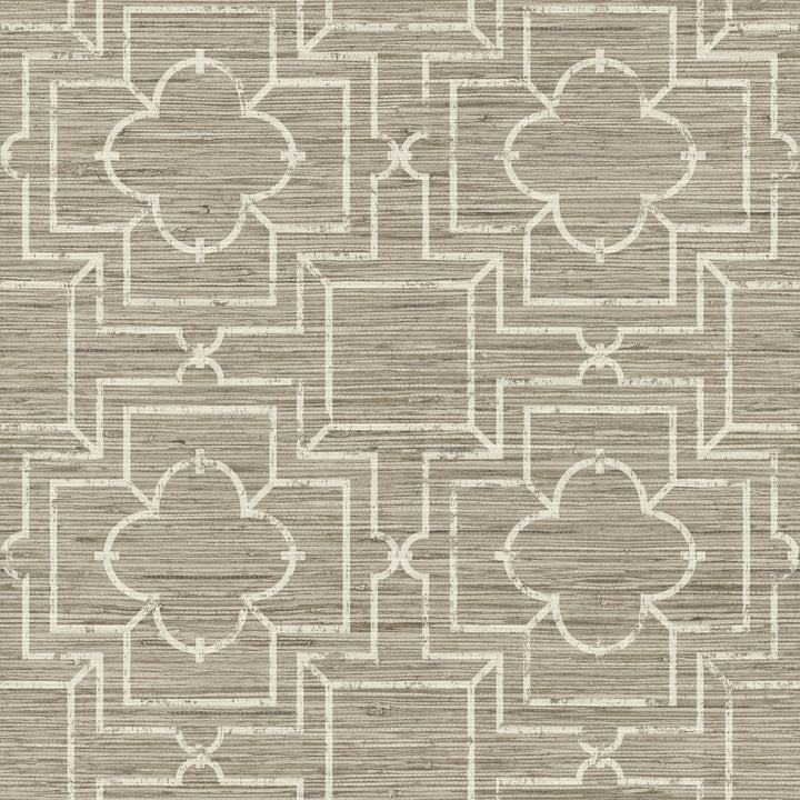 Quatrefoil Trellis Neutral Peel & Stick Wallpaper by York Wallcoverings York Premium Peel + Stick Covers about 34.2 square feet 20.5-in by 20-ft long roll Peel & Stick 20.5 - Fabric Carolina -