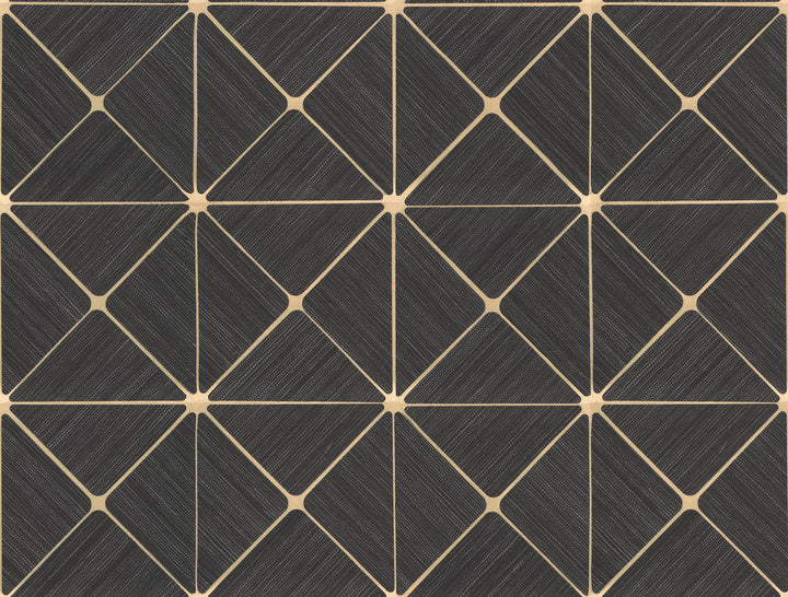 Double Diamonds Black Peel & Stick Wallpaper by York Wallcoverings York Premium Peel + Stick Covers about 45 square feet 27-in by 20-ft long roll Peel & Stick 20.5 - Fabric Carolina -