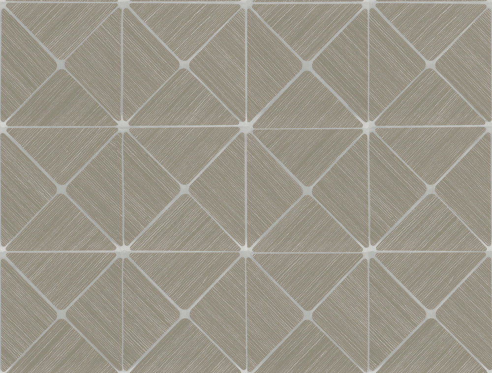 Double Diamonds Taupe Peel & Stick Wallpaper by York Wallcoverings York Premium Peel + Stick Covers about 45 square feet 27-in by 20-ft long roll Peel & Stick 20.5 - Fabric Carolina -