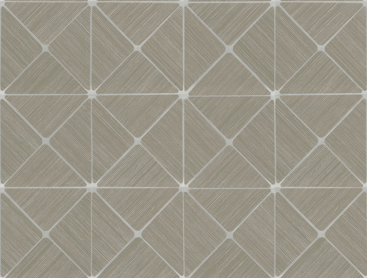 Double Diamonds Taupe Peel & Stick Wallpaper by York Wallcoverings York Premium Peel + Stick Covers about 45 square feet 27-in by 20-ft long roll Peel & Stick 20.5 - Fabric Carolina -