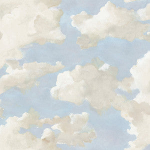 Clouds on Canvas Blue Peel & Stick Wallpaper by York Wallcoverings