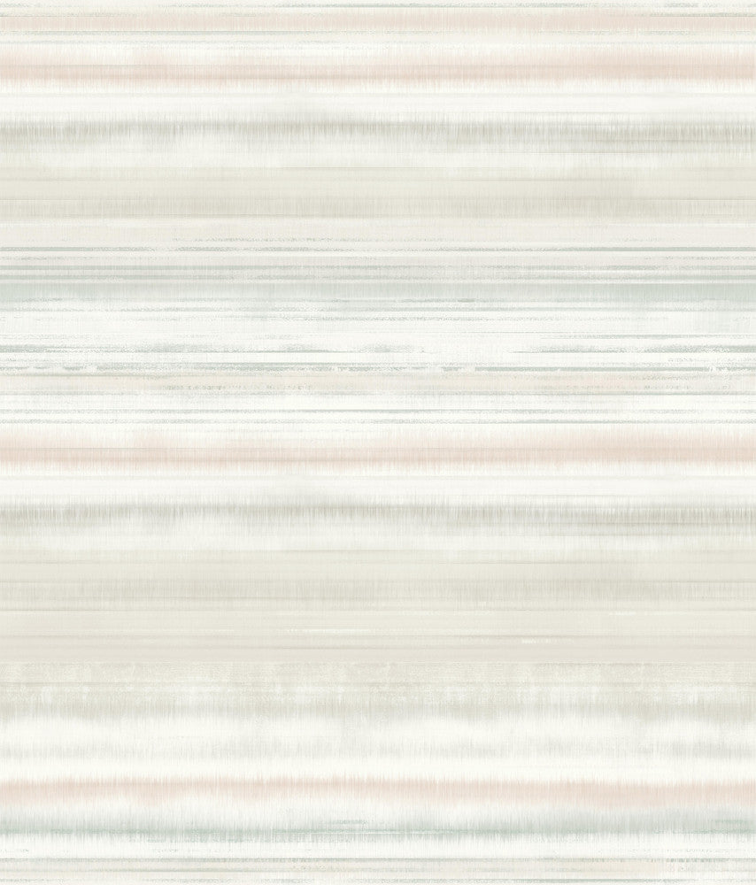 Fleeting Horizon Stripe Clay & Mint Peel & Stick Wallpaper by York Wallcoverings York Premium Peel + Stick Covers about 34.2 square feet 20.5-in by 20-ft long roll Peel & Stick 24 - Fabric Carolina -