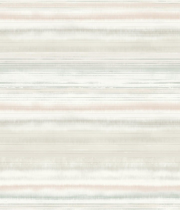 Fleeting Horizon Stripe Clay & Mint Peel & Stick Wallpaper by York Wallcoverings York Premium Peel + Stick Covers about 34.2 square feet 20.5-in by 20-ft long roll Peel & Stick 24 - Fabric Carolina -