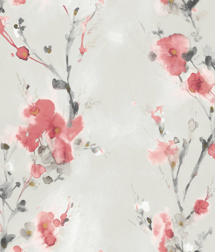 Charm Red Peel & Stick Wallpaper by Candice Olson York Premium Peel + Stick Covers about 34.2 square feet 20.5-in by 20-ft long roll Peel & Stick 24 - Fabric Carolina -