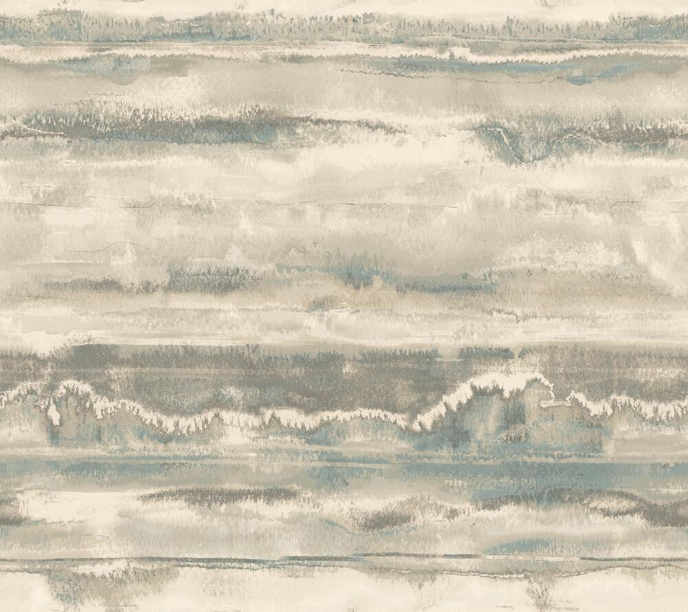 High Tide Taupe & Blue Peel & Stick Wallpaper by Candice Olson York Premium Peel + Stick Covers about 45 square feet 27-in by 20-ft long roll Peel & Stick 24 - Fabric Carolina -