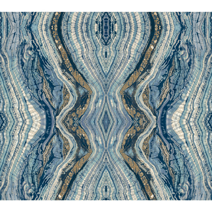 Kaleidoscope Blue Peel & Stick Wallpaper by York Wallcoverings York Premium Peel + Stick Covers about 45 square feet 27-in by 20-ft long roll Peel & Stick 24 - Fabric Carolina -
