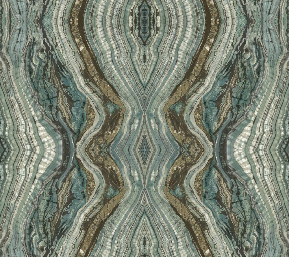 Kaleidoscope Teal Peel & Stick Wallpaper by York Wallcoverings York Premium Peel + Stick Covers about 45 square feet 27-in by 20-ft long roll Peel & Stick 24 - Fabric Carolina -