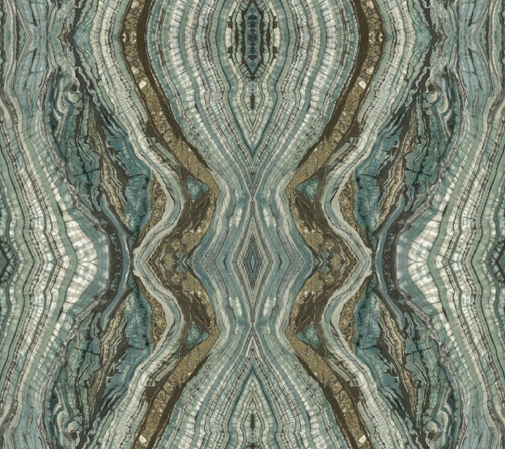 Kaleidoscope Teal Peel & Stick Wallpaper by York Wallcoverings York Premium Peel + Stick Covers about 45 square feet 27-in by 20-ft long roll Peel & Stick 24 - Fabric Carolina -