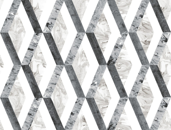 Statuary Diamond Inlay Grey Peel & Stick Wallpaper by York Wallcoverings York Premium Peel + Stick Covers about 45 square feet 27-in by 20-ft long roll Peel & Stick 20.5 - Fabric Carolina -