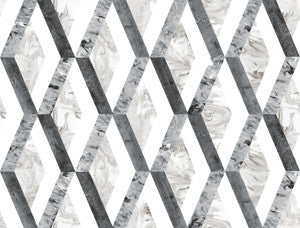 Statuary Diamond Inlay Grey Peel & Stick Wallpaper by York Wallcoverings