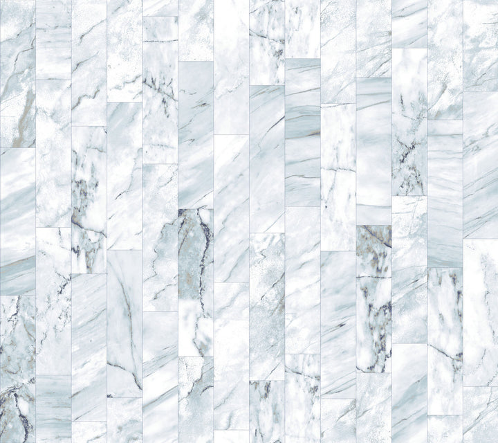 Marble Planks Light Blue Peel & Stick Wallpaper by York Wallcoverings York Premium Peel + Stick Covers about 45 square feet 27-in by 20-ft long roll Peel & Stick 24 - Fabric Carolina -