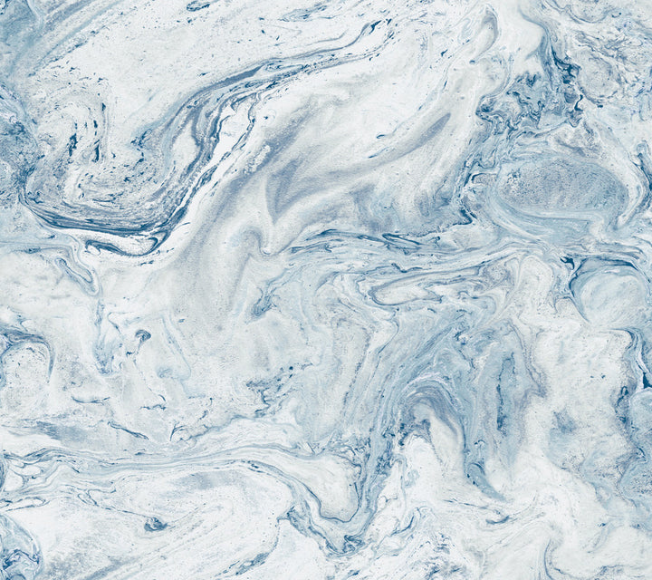 Oil & Marble Blue Peel & Stick Wallpaper by York Wallcoverings York Premium Peel + Stick Covers about 45 square feet 27-in by 20-ft long roll Peel & Stick 24 - Fabric Carolina -