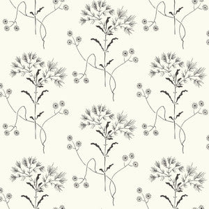 Magnolia Home Wildflower Black & White Peel & Stick Wallpaper by Magnolia Home