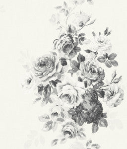 Magnolia Home Tea Rose White & Black Peel & Stick Wallpaper by Magnolia Home