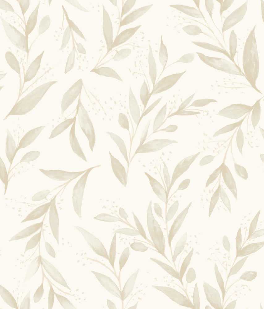 Magnolia Home Olive Branch Beige Peel & Stick Wallpaper by Magnolia Home York Premium Peel + Stick Covers about 34.2 square feet 20.5-in by 20-ft long roll Peel & Stick 24 - Fabric Carolina -